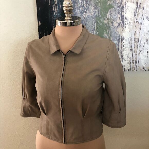 Glen Arthur for Chester Tan Jacket 100% Leather Women's SIZE 6 - Picture 1 of 13